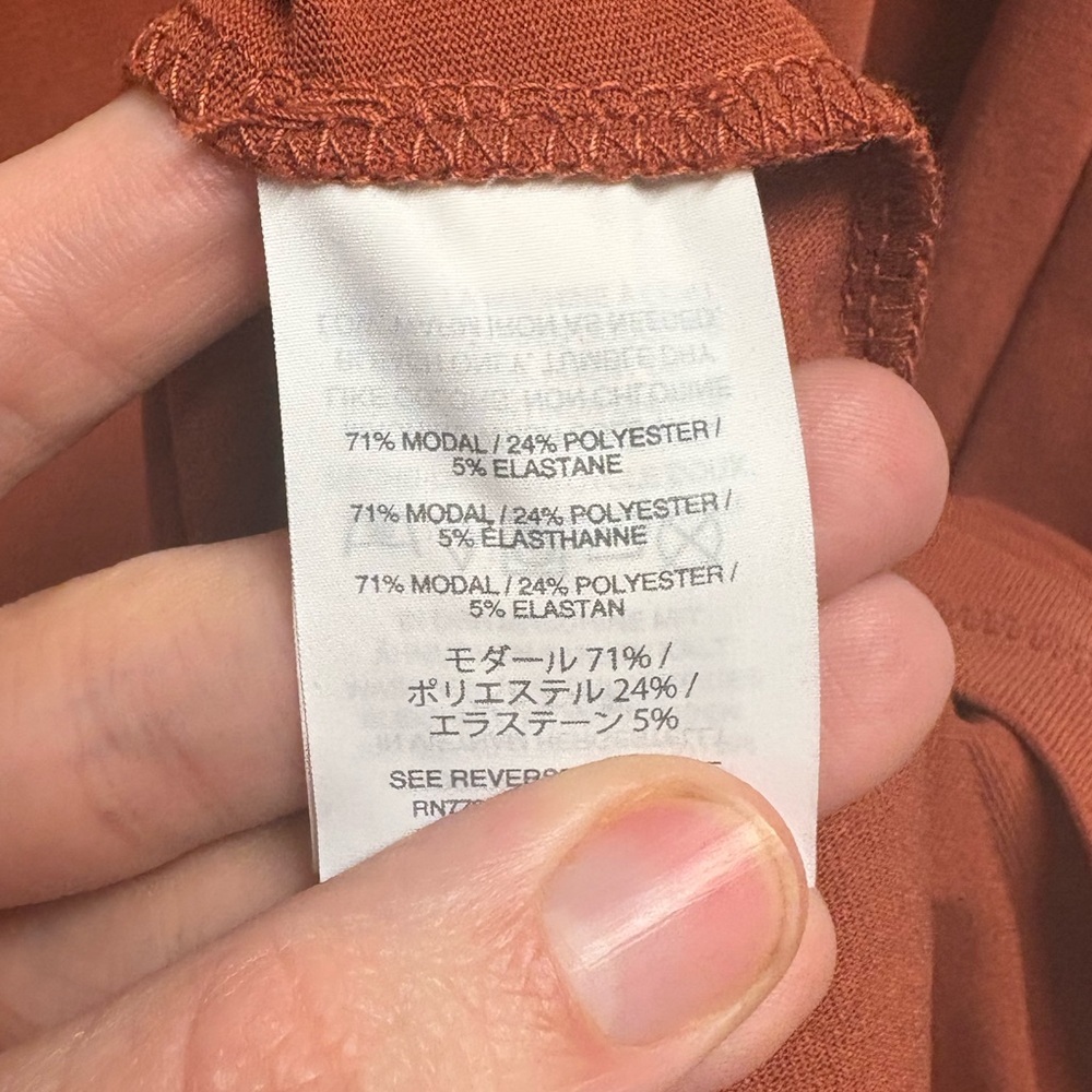 Madewell Modal Blend Short Sleeve T-Shirt Mini Dress Rust Colored Size Small - Picture 3 of 3